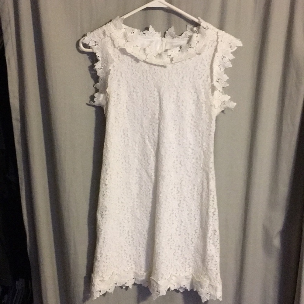 Cream lace shift dress
